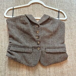 Steve Madden Brown Herringbone Tweed Bustier Vest M